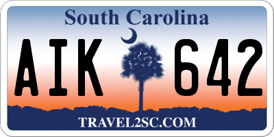 SC license plate AIK642