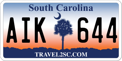 SC license plate AIK644