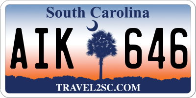 SC license plate AIK646