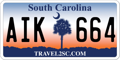 SC license plate AIK664