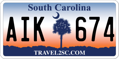 SC license plate AIK674