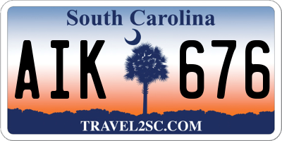 SC license plate AIK676