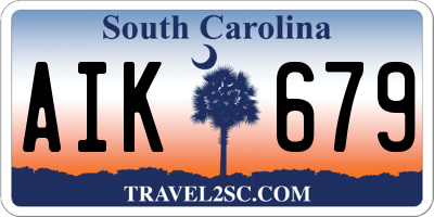 SC license plate AIK679