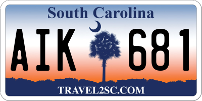 SC license plate AIK681