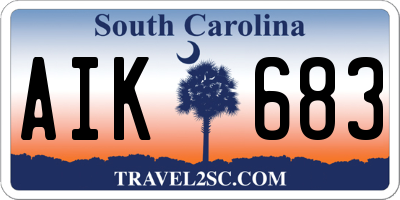 SC license plate AIK683