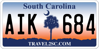 SC license plate AIK684