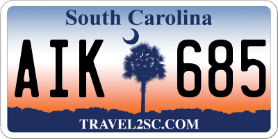 SC license plate AIK685