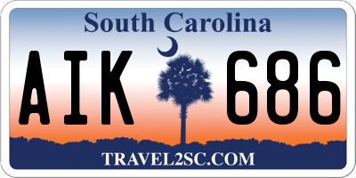 SC license plate AIK686
