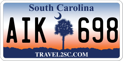 SC license plate AIK698
