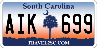 SC license plate AIK699
