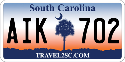 SC license plate AIK702
