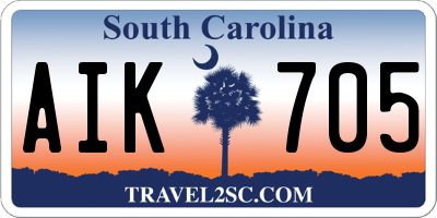 SC license plate AIK705