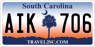 SC license plate AIK706