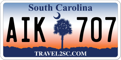SC license plate AIK707