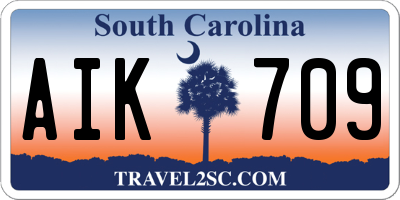 SC license plate AIK709