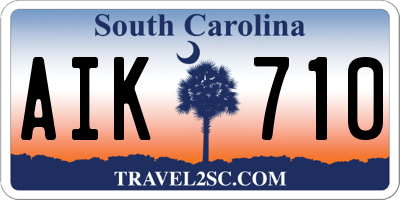 SC license plate AIK710