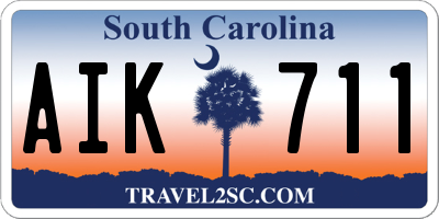 SC license plate AIK711