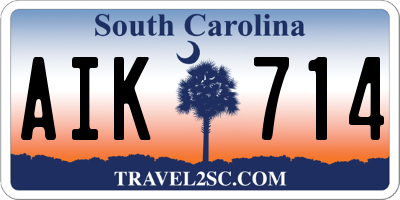 SC license plate AIK714