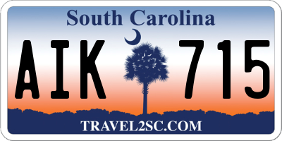 SC license plate AIK715