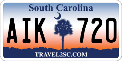 SC license plate AIK720