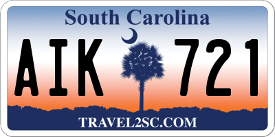 SC license plate AIK721