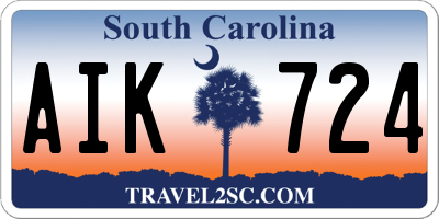 SC license plate AIK724