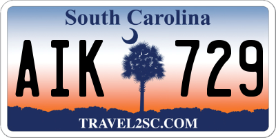 SC license plate AIK729