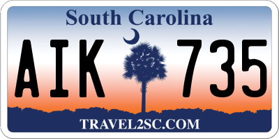 SC license plate AIK735