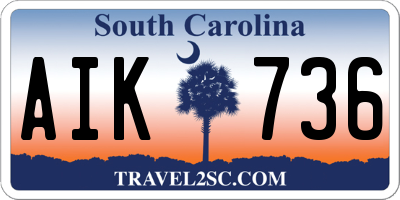 SC license plate AIK736