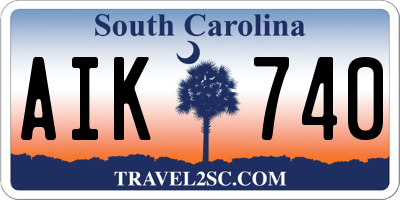 SC license plate AIK740