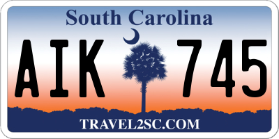 SC license plate AIK745