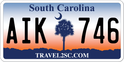 SC license plate AIK746