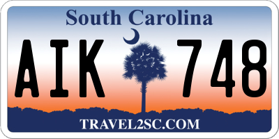 SC license plate AIK748