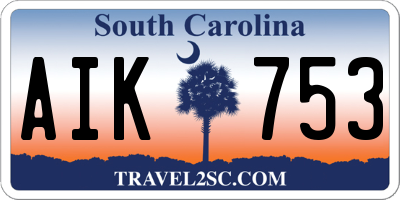 SC license plate AIK753