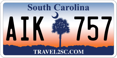 SC license plate AIK757