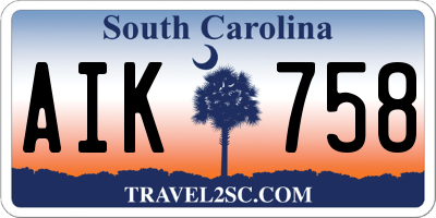 SC license plate AIK758