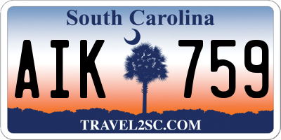 SC license plate AIK759