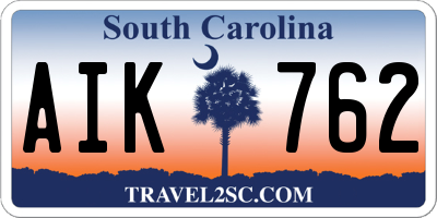 SC license plate AIK762