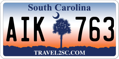 SC license plate AIK763