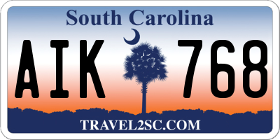 SC license plate AIK768