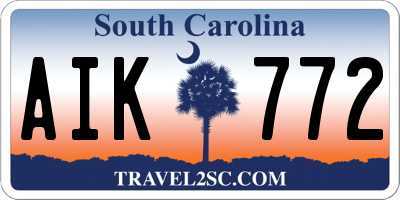 SC license plate AIK772