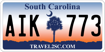 SC license plate AIK773