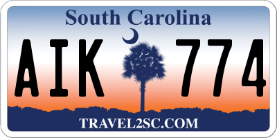 SC license plate AIK774