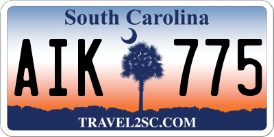 SC license plate AIK775