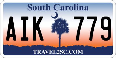 SC license plate AIK779