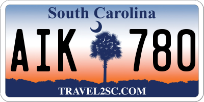 SC license plate AIK780