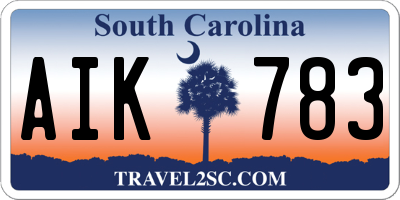 SC license plate AIK783
