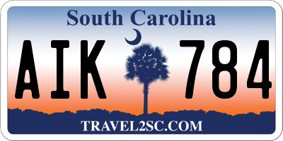 SC license plate AIK784