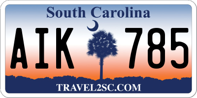 SC license plate AIK785