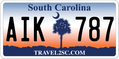 SC license plate AIK787